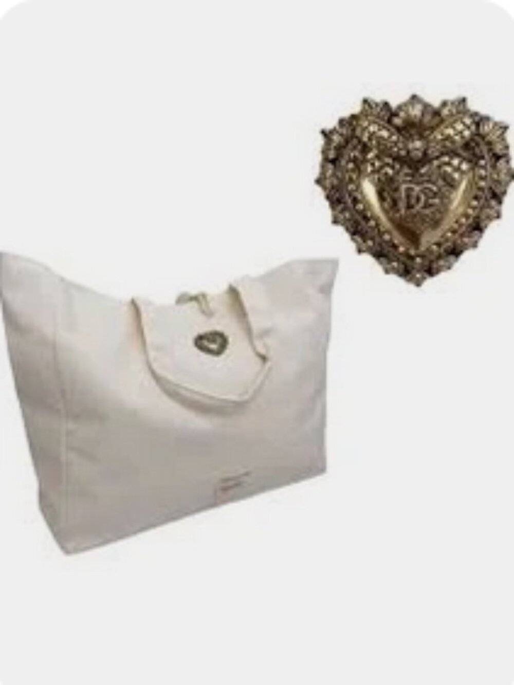 Dolce & Gabbana Devotion Cream Tote Bag Purse